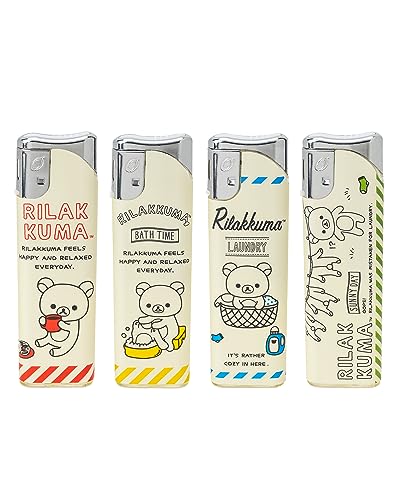 lightec(ライテック) 使い捨てライター リラックマ 4本セット スライド 電子式 124268