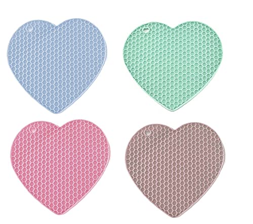 Image of Silicone Trivet for hot Dishes Pots and Pans Our Decorative Table Mats can be Used as Pot Holders and Oven Mitts Coasters Jar Openers (Pack of 4 Multi)