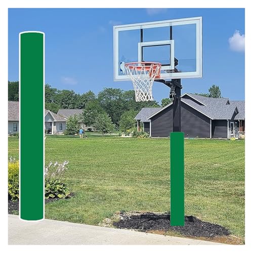 MZZKFC Reusable Basketball Hoop Pads, Customizable Pole Protector Padding Weatherproof UV-Resistant, Easy Install Pole and Post Anti Collision Pad 6ft for Gym/Tree, Outdoor(Green-H 70.9in,Dia 8.7in)