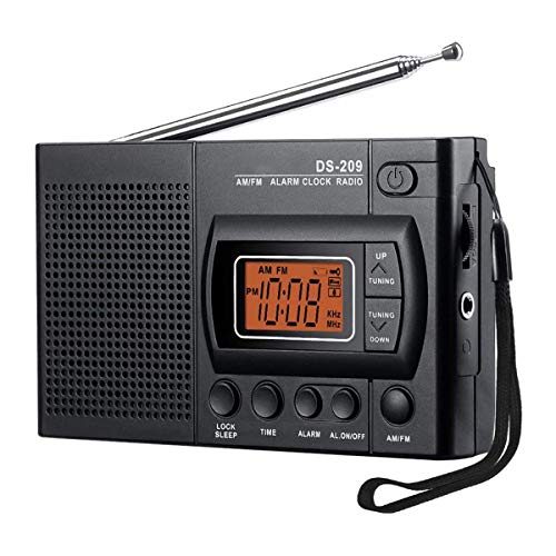 Tragbare AM/FM Radio, Kleines Radio Mit Lautsprechern, Kopfhörerbuchse, Sleep Timer, Wecker, Batterie Betriebenen (Does Not Batterie Schließen)