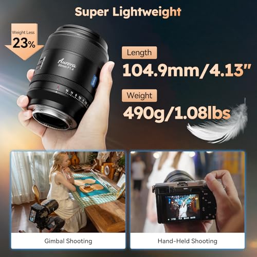 Image of SIRUI Aurora 35mm F1.4 Full Frame Auto Focus Lens, Wide Angle Prime Lens for Z Mount Cameras, Black