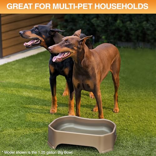 Image of Neater Pet Brands Extra Large Water Bowl for Dogs, Outdoor Dog Water Bowl (2.25 Gallon XL Capacity), Big Trough Style Food Dish for Indoors or Outside, No Spill Large Dog Bowls, Champagne