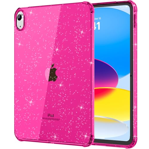 Image of MoKo Clear Case for iPad (A16) 11th Generation 2025, Magenta Glitter