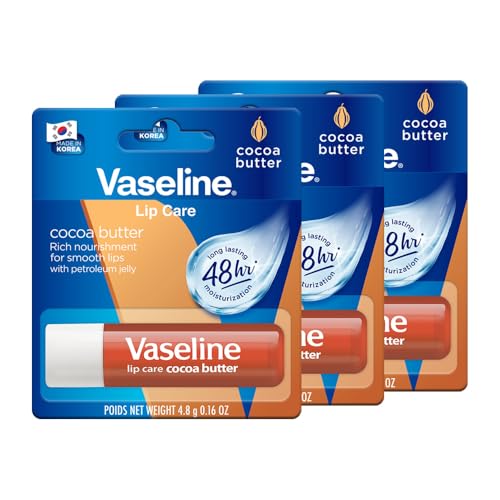 Image of Vaseline Lip Care Cocoa Butter Lip Balm Stick 4.8g (Pack of 3)