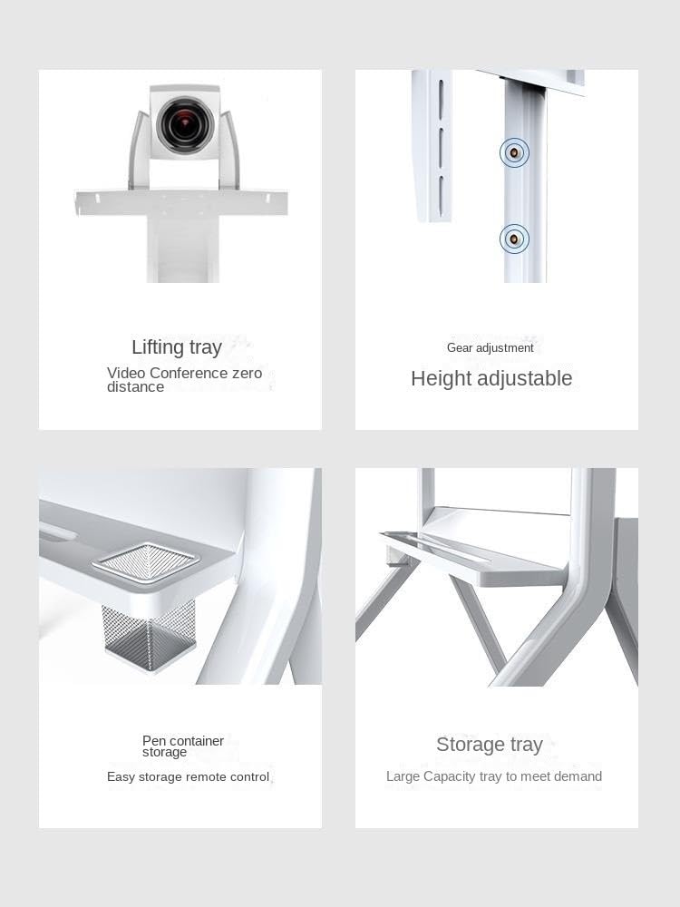 TABOJS TV Ajustable con Ruedas y estanteSoporte de Suelo con Ruedas para televisores, Ideal para Pantallas Grandes, Eventos en casa, Oficina, Soporte para TV móvil con Almacenamiento