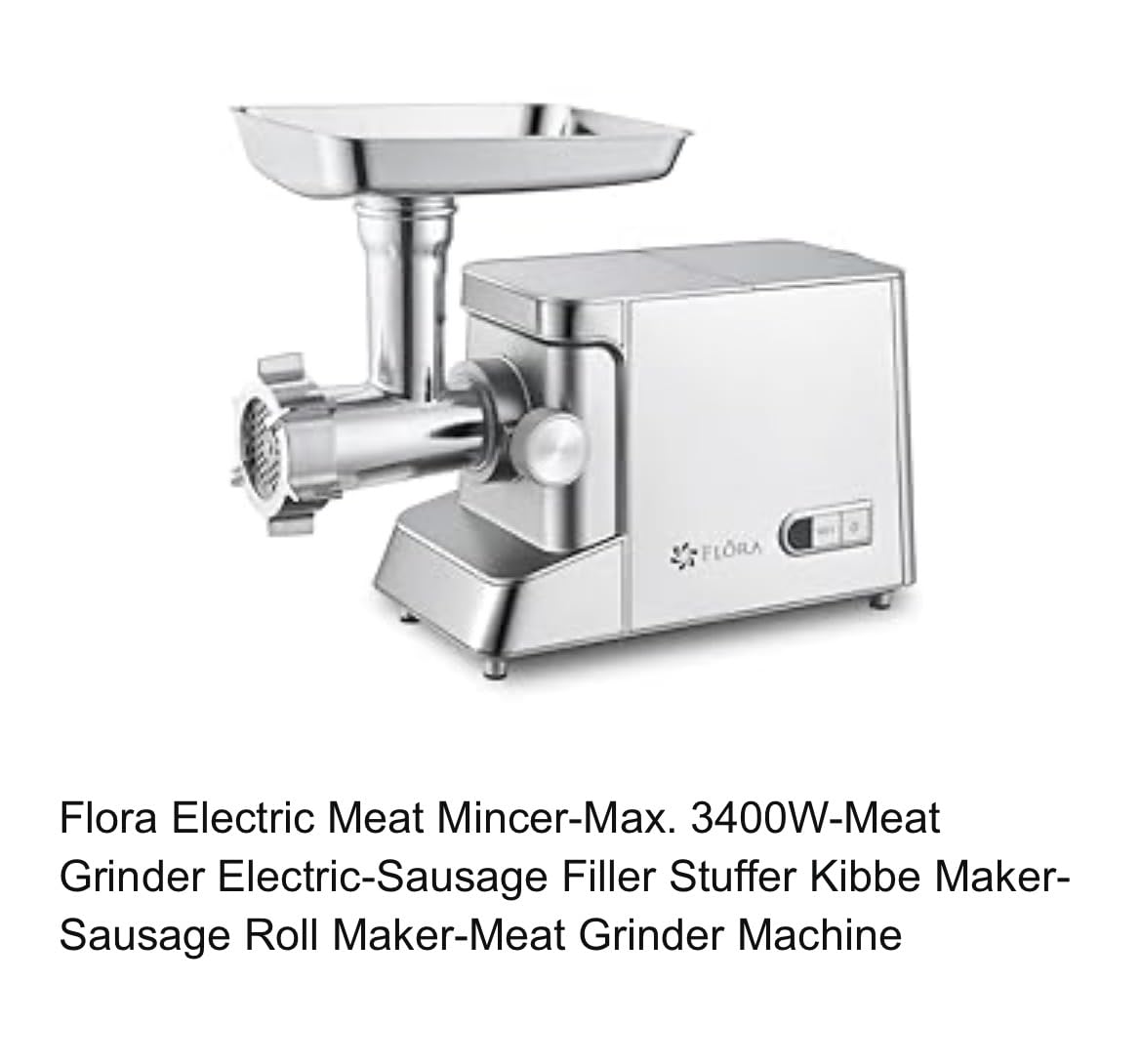 Flora Meat Grinder Mincer Electric Machine with Sausage Stuffer and