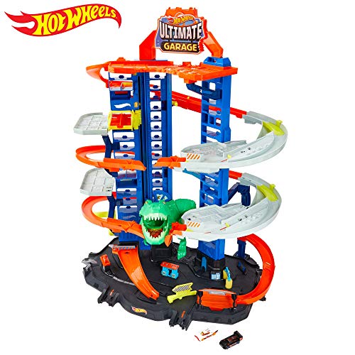 Hot Wheels Ultimate Garage, garaje y pista para coches de juguete (Mattel GJL14)