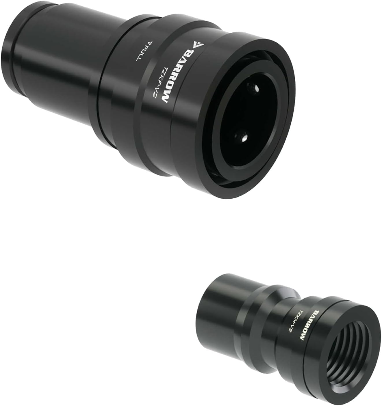 Barrow G1/4" Quick Disconnect Male and Female Set, QDC Seal Up Lock Water Valve Connector, PC Water Cooling System Fittings (Black,2Pcs)