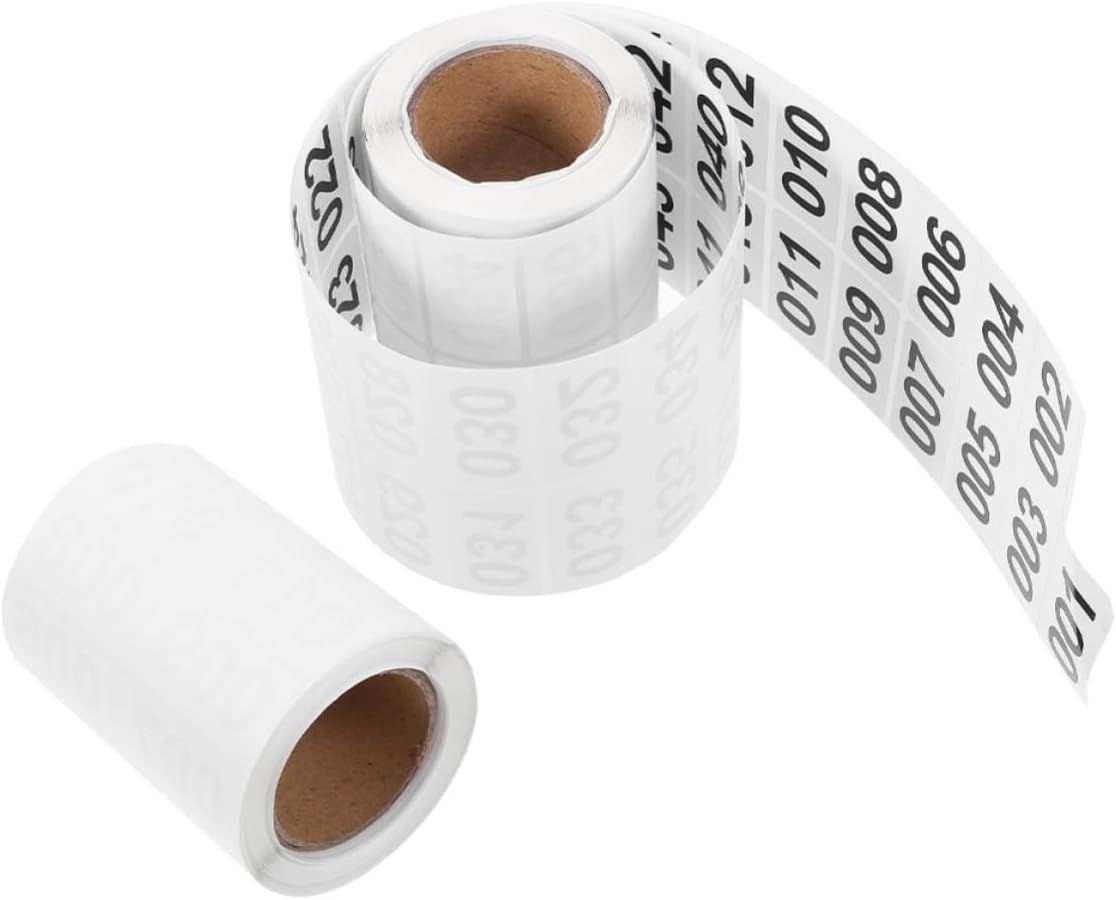 2 Rolls Sequentially Numbered Inventory Labels with Thermal Sensitive Adhesive for Simple Management and Sequential Identification in Warehouse Environments