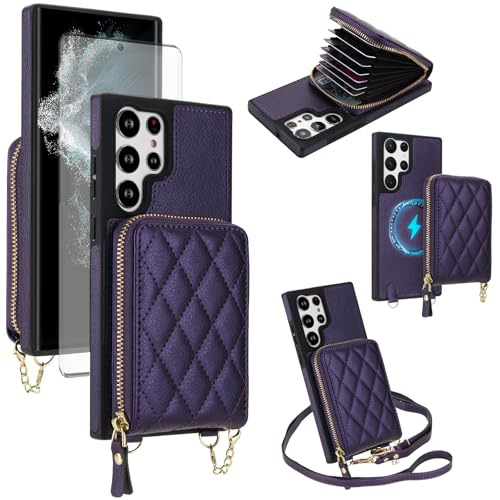 Coque Samsung S22 Ultra 5G portefeuille magnétique 2 en 1 avec porte-cartes et RFID