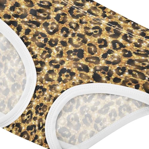 Wusikd Gold Leopard Girls' Underwear Cotton Cheetah Girls Briefs Soft Toddler Underwear 5T4