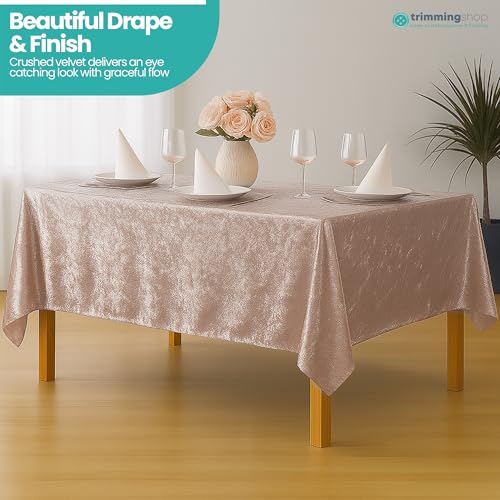 Nappe polyester pailleté velours lavable rose 178x366 cm pour banquet