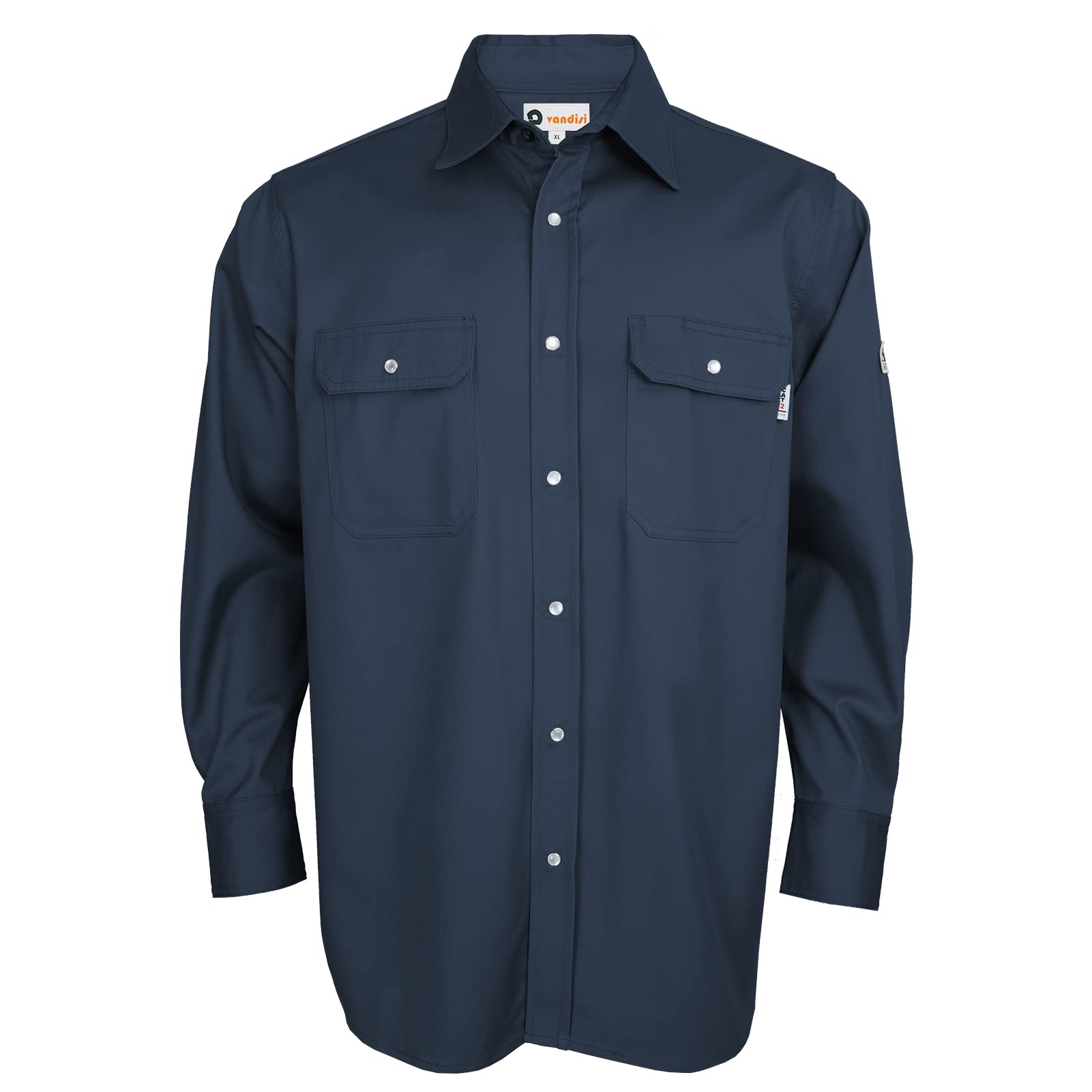 VANDISIFR Shirts for Men Fr Clothing for Men NFPA2112 7.5oz 100% Cotton Men's Fire Retardant Welding Shirts