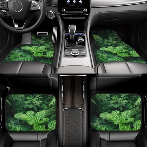 Tapis de sol voiture toutes saisons design plantes vertes universels