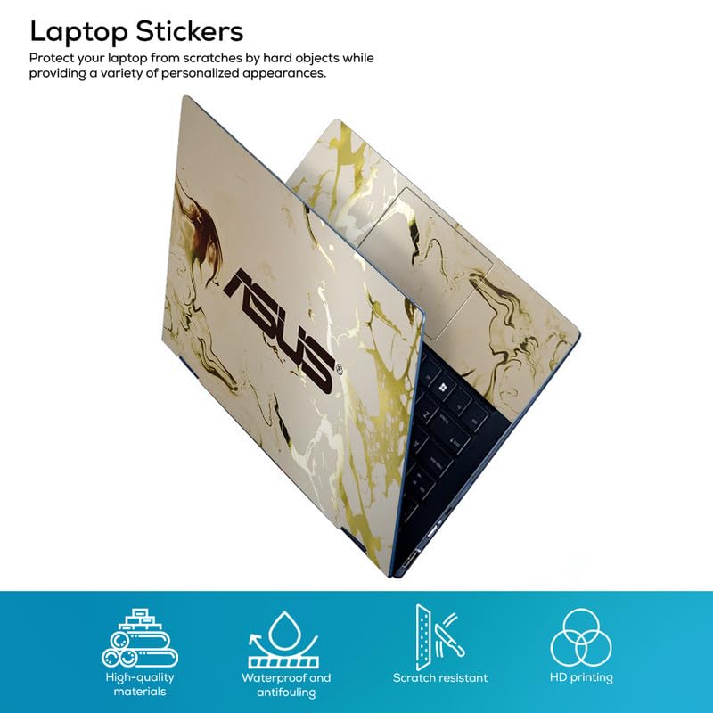 Image of Galaxsia Marble D8 Full Vinyl Laptop Skin /Sticker /Cover for 17 to 17.3 Inches Laptops Laminated-Removable-HD Quality Compatible for Hp-Dell-Sony-Lenovo-Asus etc.(16.5x11 Inches)