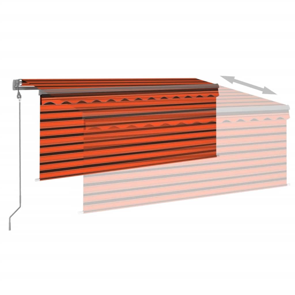 Automatyczna markiza z roletą LED i czujnikiem wiatru, 3 x 2,5 m, malowana proszkowo rama aluminiowa, ochrona przed promieniowaniem UV i ochrona przed deszczem, na taras, do ogrodu, na