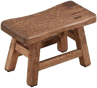 LIFTATAPA Solid Wood Step Stool, Rustic Small Wooden Stool for Adults, Kids and Toddlers, Mini Bench Plant Stand Fishing Stool for High Beds, Kitchen, Bathroom, Closet, Sink