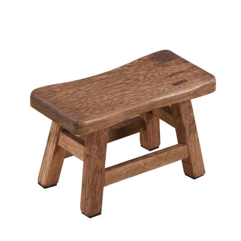 LIFTATAPA Solid Wood Step Stool, Rustic Small Wooden Stool for Adults, Kids and Toddlers, Mini Bench Plant Stand Fishing Stool for High Beds, Kitchen, Bathroom, Closet, Sink