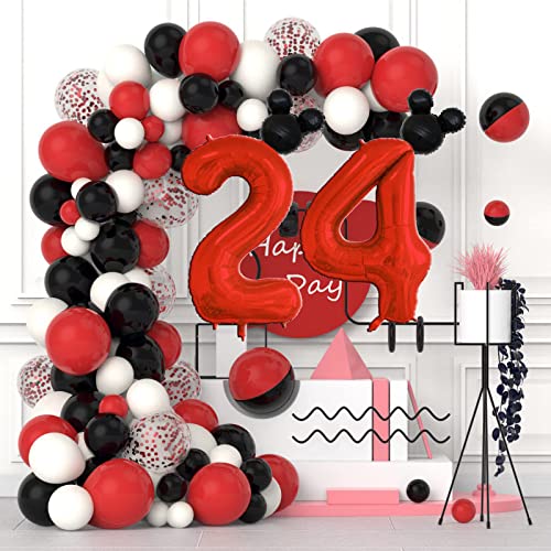 40 Inch Red Number 4 Balloon & Mini Mouse Head Balloon, 4Th Birthday Party Decoration Balloons, Cartoon Mouse Birthday Party Supplies Baby Shower Decoration, Red Black Theme Party Decorations Supplies #TOP2