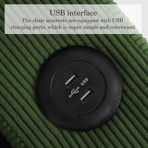 Image of 3-in-1 Sleeper Sofa Chairs Set of 2, Pull Out Sofa Bed Convertible Reclining Seat Upholstered Armchair, Adjustable Backrest Recliner Chair - Green