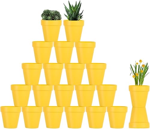 Miniatura 3 de Sderoq Macetas de terracota de 3.14 pulgadas, paquete de 22 macetas de arcilla con orificio de drenaje, maceta de vivero suculentamaceta de cactus.