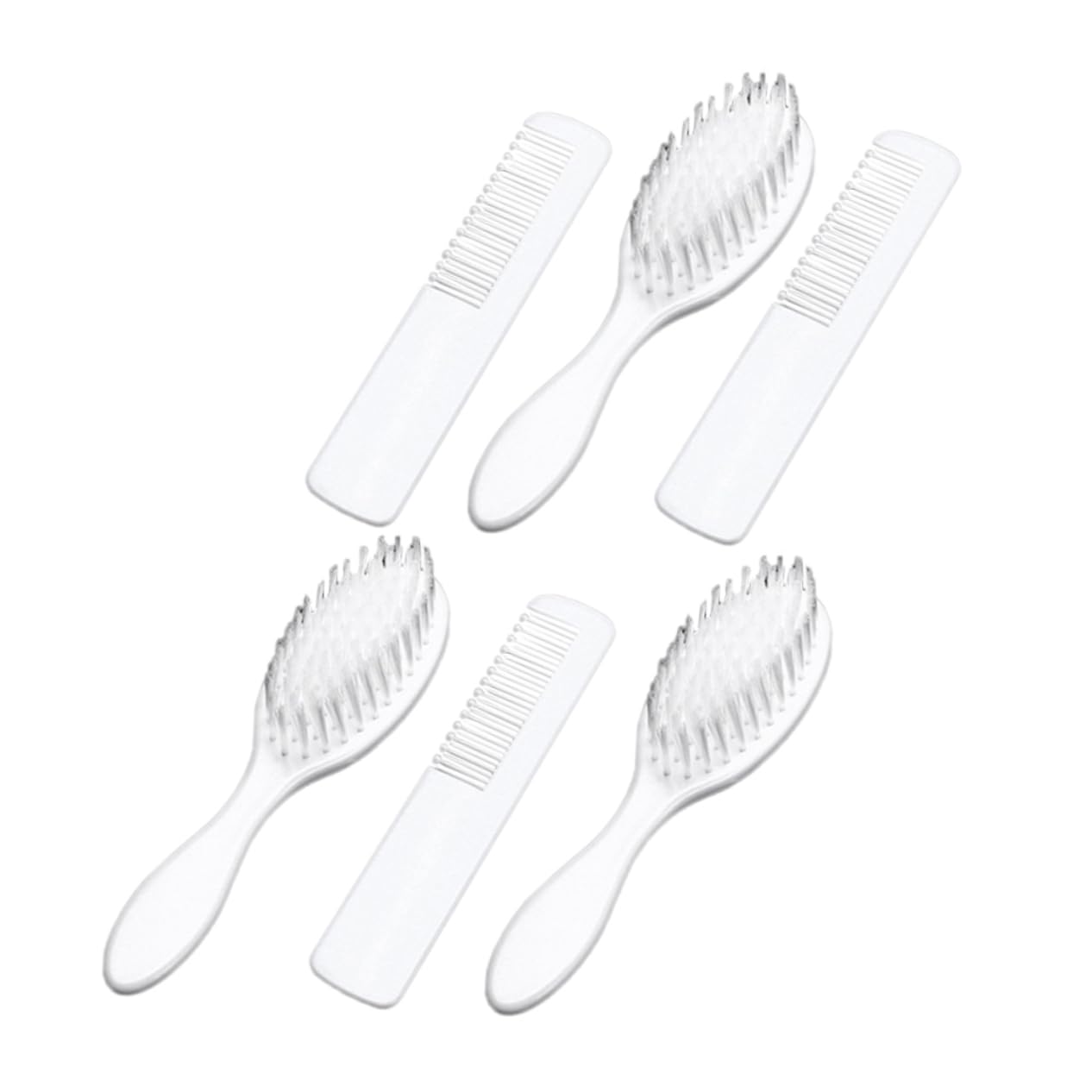 Beatifufu Infant Grooming Kit 3 Sets of Smooth Hair Combs Scalp Massager Hair Brush for Newborns Gentle Scalp Care