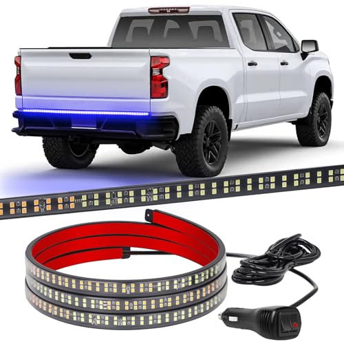 Image of XRIDONSEN 48 inch Blue Emergency Lights Strip Tailgate Strobe Lights