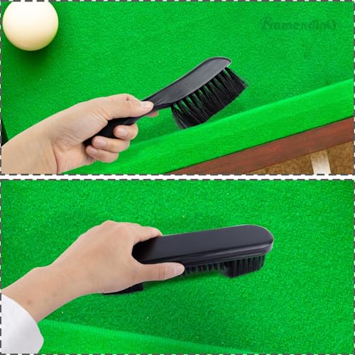 Framendino, Wooden Billiards Pool Table and Rail Brush Set Wood Billiard Cleaner Cleaning Tools Supplies (Black, 3 Pack)
