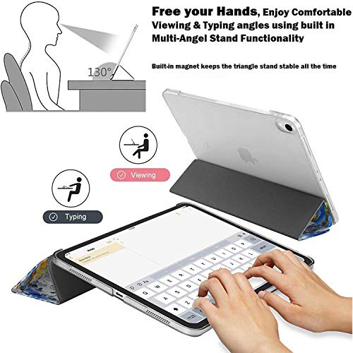 Image of DuraSafe Cases iPad PRO 11 Inch 1st [ PRO 11 2018 1 Gen ] A1980 A1934 A2013 A1979 MTXN2HN /A MTXP2HN /A MTXR2HN /A Trifold Printed Hard Smart PC Transparent Back Cover - Color Emblem