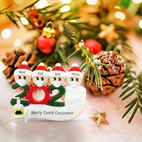 MOARON Personalized Name Christmas Ornament Kit, 2020 Quarantine Survivor Family Customized Christmas Decorating Kit Creative DIY Gift for Family with Exquisite Packaging (Customize Family of 4) - Thumbnail 4