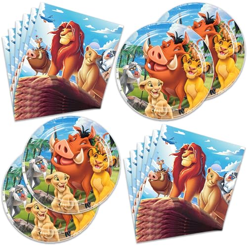 40Pcs Lion-Kings Party Supplies 20 plates, 20 napkins for the Lion-Kings Birthday party Decoration