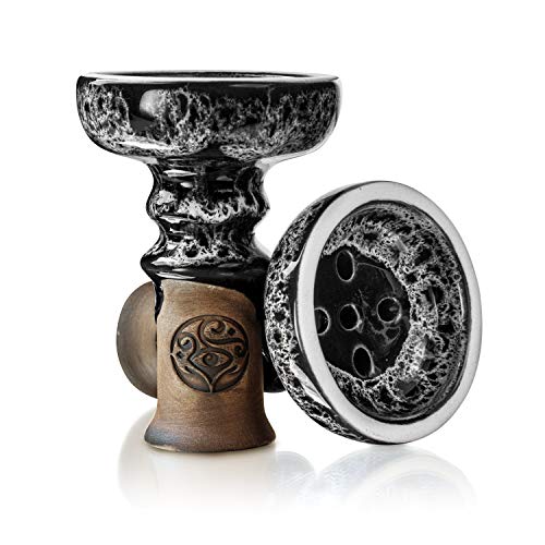 ORACLE HOOKAH® Shisha Kopf - Premium Glasur Tonkopf - Bowl für Shisha und Wasserpfeifen (schwarz) Cover