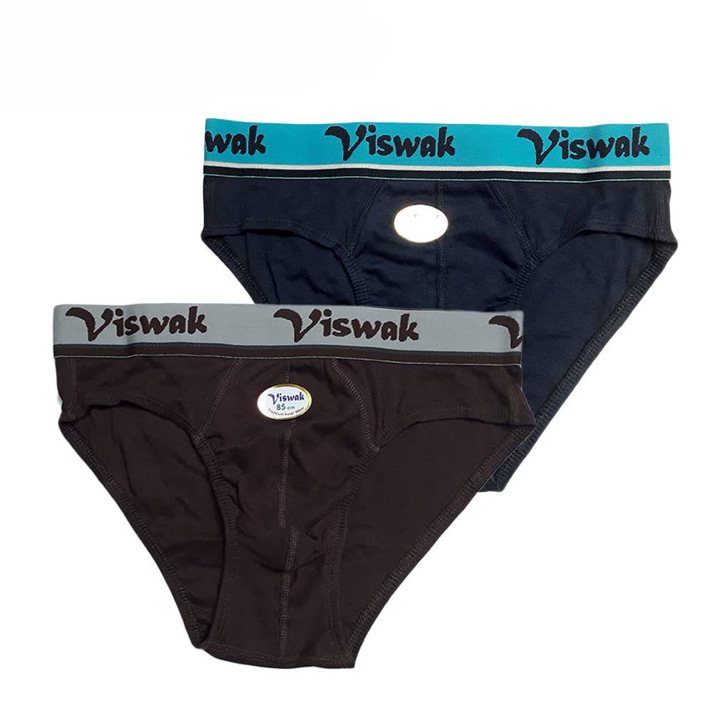Viswak Mens Briefs Combo Pack of 2 | Pure Cotton | Outer Elastic | Regular Fit | Underwear | Undergarment |-image-5