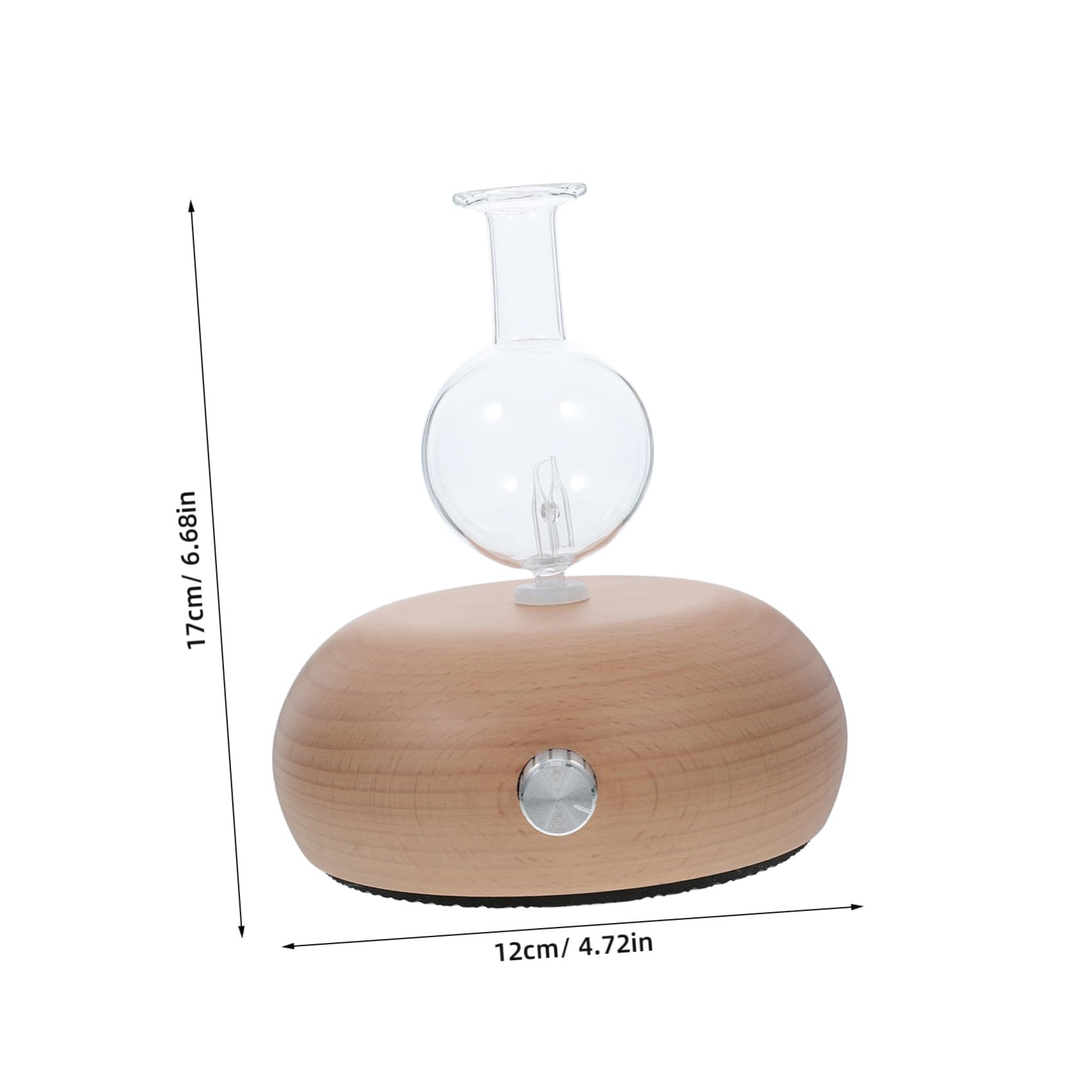 Difusor de Aceites Esenciales de Madera Natural con Atomizador de Vidrio, Compacto y Ultrasilencioso para Aromaterapia en Dormitorio, Oficina y Hogar, Diseño sin Varios Estilos