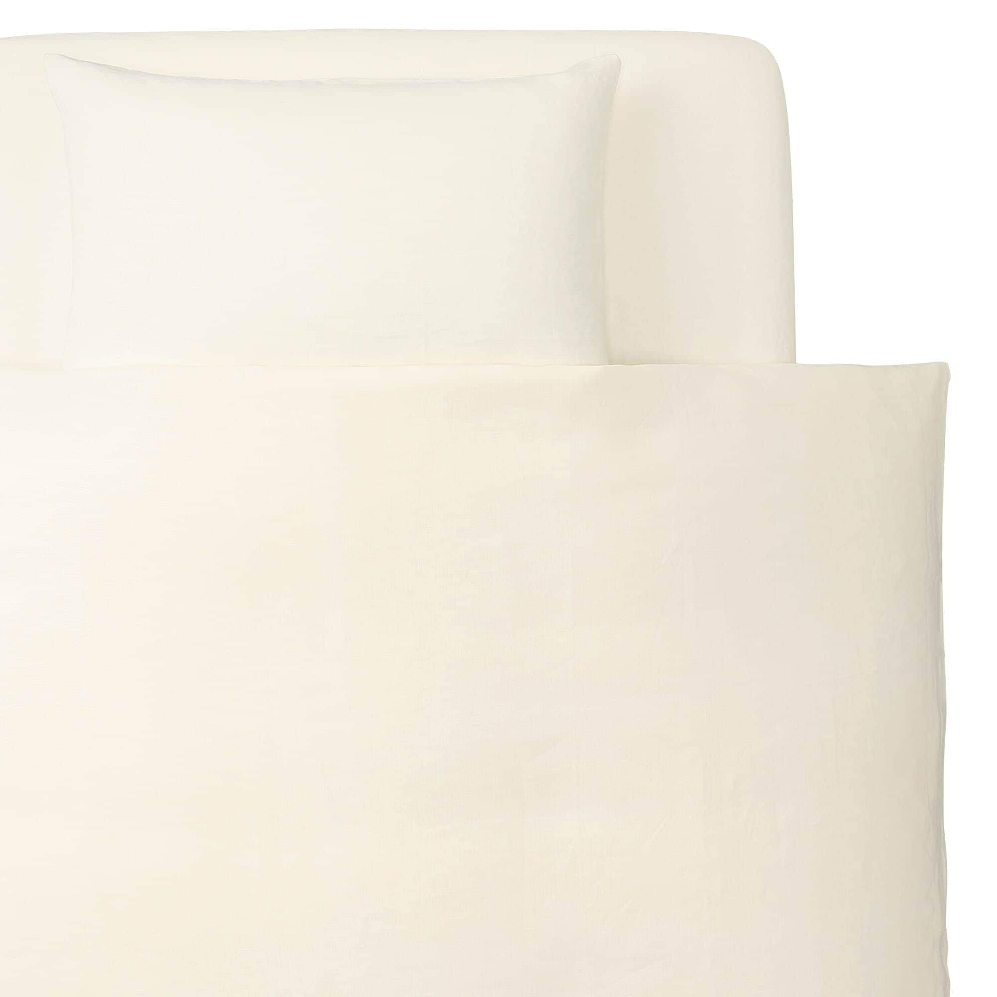 新品★無印　麻平織　リネン　掛け布団カバー　枕カバー　2セット　シングル　生成 麻平織 掛ふとんカバー・S | 無印良品