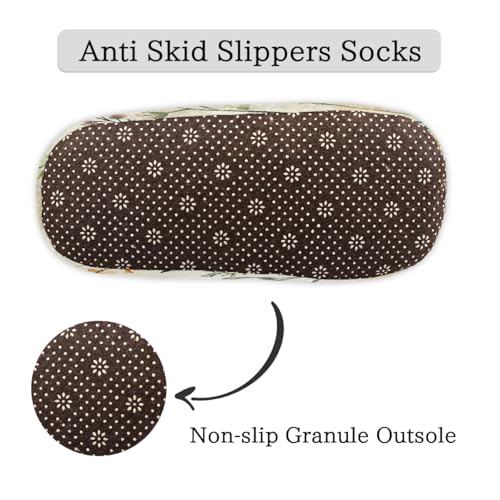 Vintage Watercolor Wildflowers Plants Slippers for Women Slipper Socks Soft Fuzzy House Slippers Shoes for Indoor Bedroom, Winter Cozy Christmas Gifts4