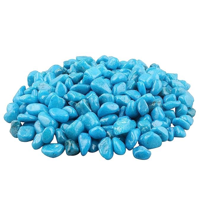 Image of Decorative Pebble Stones,for Garden /Lawn /Aquarium Decoration Glossy Stones for Home Decorative (3 kg, Sky Blue)