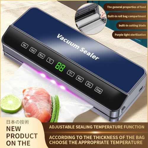 Image of Food Vacuum Sealer Machine 9 Temp Cutter Wet Dry Modes No Burn | Built-in Cutter Vacuum Sealer Machine Wet Dry Vacuum Sealer for Food Sealing Heat Sealing