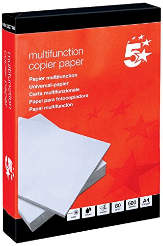 5 Star Office Copier Paper Multifunctional Ream-Wrapped 80gsm A4 White [500 Sheets]