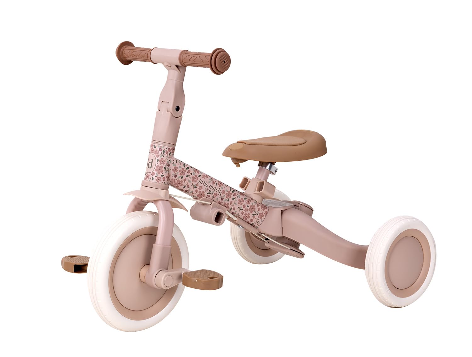 Little Dutch 4-in-1 Dreirad mit Schubstange Laufrad - Fairy Floral rosa