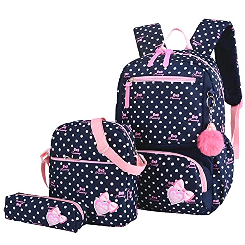 Cartable 3 pièces comprenant un sac à dos scolaire imprimé pour fille avec trousse - 4