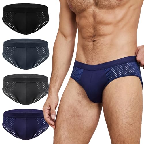 HOOFESAN Men's Underwear Pack Briefs- Breathable Built-in with 3D Pouch Comfortable Underwear for Men
