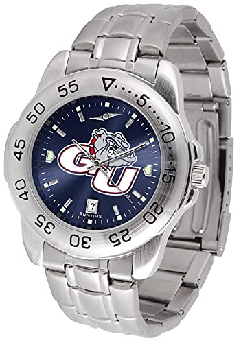 Image of SunTime Men's NCAA Team Sport Watch, 20mm Stainless Steel Strap, Reflective Shiny Dial with Date
