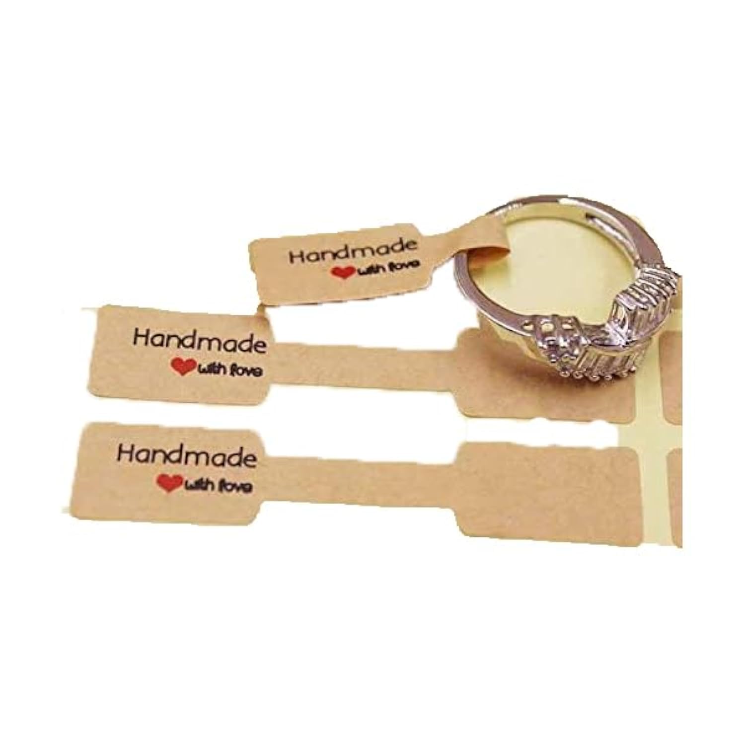 Zenomia Handmade DIY Label Tag for Jewellery, Ring Sticker, 96 Pcs, 6 x 1.2 Cms, 96 Labels