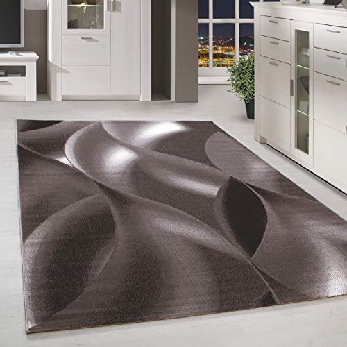 HomebyHome Teppich Wohnzimmer 120x170 cm Braun Moderne Abstrakt Design - Küche Jugendzimmer...