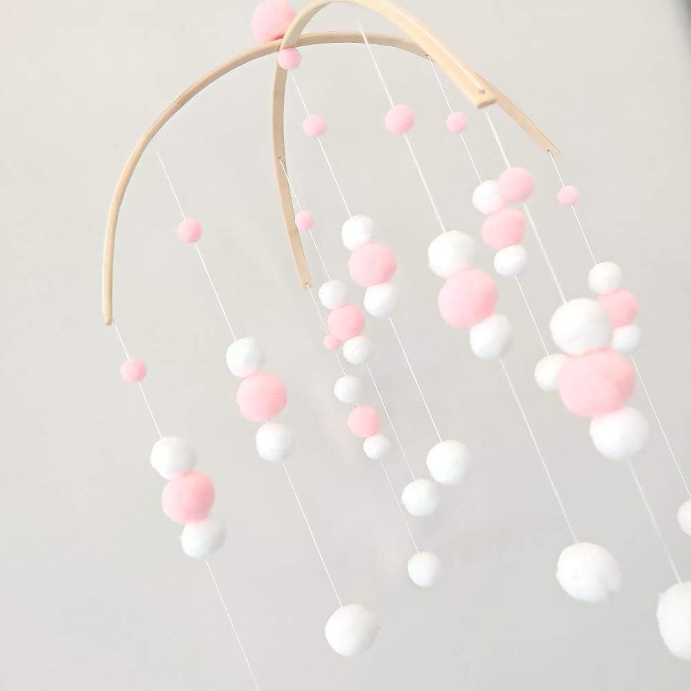 Estiloss Com Mobile Lit Bebe Fille Garcon Carillons Eoliens En Feutre Lit Boules De Feutre Mobile Speyang Carillon Bebe Lit Bleu Cloche A Vent En Feutre Bebe Et Puericulture Cadeaux De Naissance Et