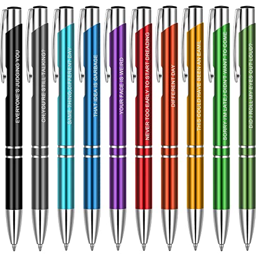 Snarky Office Pens Funny Ballpoint Pens Work Sucks Pen Complaining Quotes Pen Vibrant Negative Passive Pens for Colleague Co-Worker, Black Ink Employee Appreciation Gifts Bulk