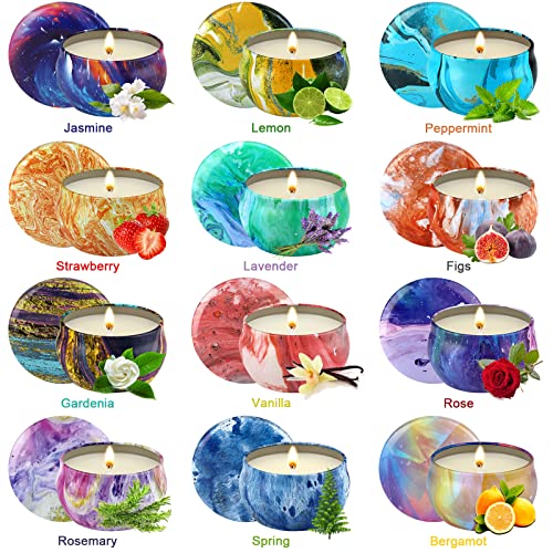 16 Pack Scented Candles Gift Set 2.5Oz Strong Fragrance Aromatherapy Candles Natural Soy Wax Candles Portable Travel Tin Jar Candles Gifts For Home Scented Decoration Birthday Valentine'sday #TOP3