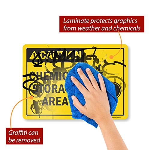 Panneau aluminium résistant SmartSign Caution Chemical Storage Area - 5