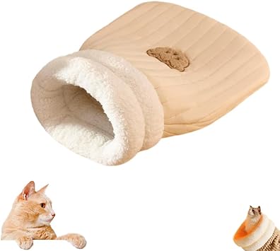 Cat Sleeping Bag Bed, Winter Plush Cat Sack Cat Cave Bed for Indoor Cats